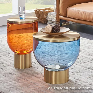 mesa de café de vidrio mesa auxiliar moderna para el hogar